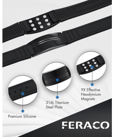 Feraco Ultra Strength Magnetic Bracelets - Waterproof Silicone Sports Wristband for Balance & Energy | Adjustable Health Bracelet for Men & Women - Buy Online on GoSupps.com