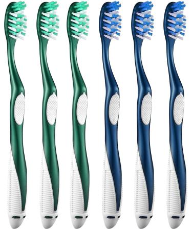 Fremouth Firm Toothbrushes for Adults, Cross Hard Bristles, 6 Count C6