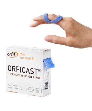 Orficast by Orfit Easy-Form Splinting Material Heat-Activated Thermoplastic Tape for Trigger Finger  Thumb  Arthritis Pain Relief  Hand Support 1  x 9   Blue  One Roll Blue 1-Inch 1 Roll