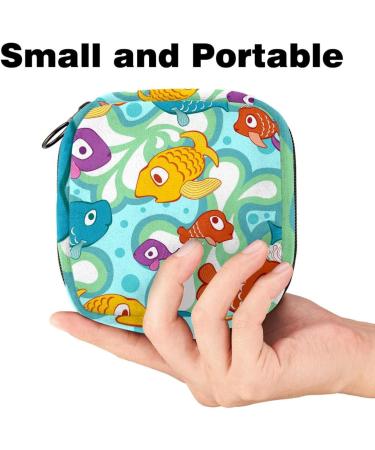 Stylish Cartoon Ocean Women's Napkin Storage Bag | Portable Menstrual Cup & Bandages | Perfect for First Period - Buy Online on GoSupps.com