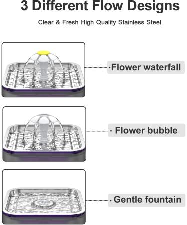 Stainless Steel Cat Water Fountain 100oz/0.8gal with LED Light - Grey | Ideal for Cats and Dogs - Buy Online on GoSupps.com