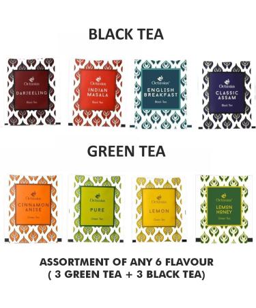 Octavius Assorted Tea Sampler Gift Set (6 Flavors 60 Tea Bags) | Black & Green Tea Sampler Pack | Tile Motif Design Wooden Tea Gift Set | Pack of 2 Black & Green Tea - 30TB Ornate (Pack of 2) - Buy Online on GoSupps.com