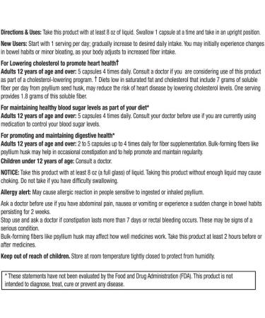 Guardian Fiber Capsules - 720 Count Natural Psyllium Husk Supplement (520mg per Capsule) - Fiber Pills - Buy Online on GoSupps.com