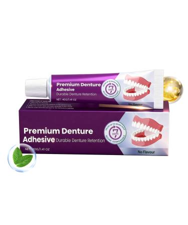 Weqizuerqi Denture Adhesive Maximum Holding Force 40 Gram Creme Adhesive Repair Full Partial Certain Denture Cream For Daily Use by Women and Adults with Full