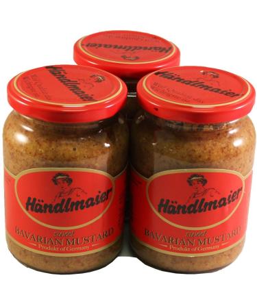 Hndlmaier's Sweet Bavarian Mustard 13.4 Oz / 385 Gr - 3 Pack