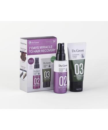Dr. Groot Professional Bonding System Travel Set - Damaged Hair Repair Strengthens & Hydrates All Hair Types Featuring Keratin Conditioner and Glass Hair Effect TSA Approved