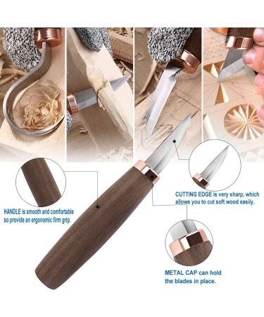11PCS Wood Carving Tools Kit with Black Walnut Handle Knife, Whittling Knife, Hook Knife, Sharpening Stone, Gloves - Ideal for Beginners - Buy Online on GoSupps.com