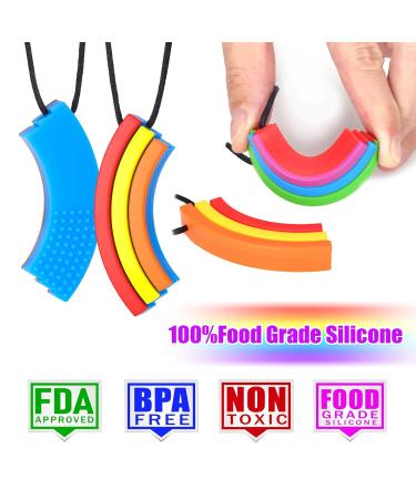Seeway Kau-Halkette: Rainbow Bridge Silicone Chewing Ring for Autism Pain Relief & Biting Needs Ideal for Kids with Aching Gums - Buy Online on GoSupps.com