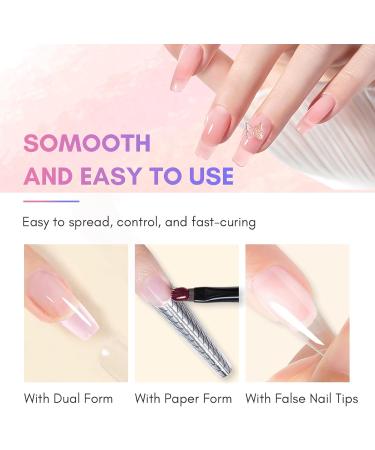 Makartt Poly Nail Extension Gel: Nail Thickening Acrylic Extension - Starter Polish Pink & Apricot - Buy Online on GoSupps.com