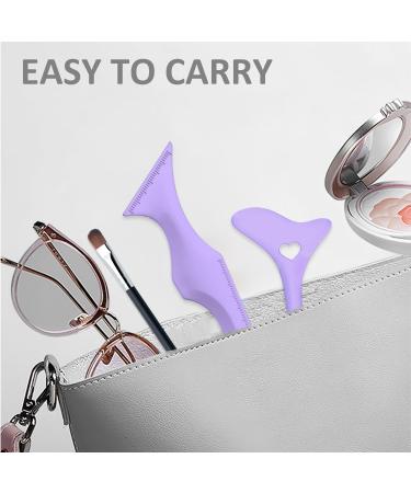 1 x Eyeliner Stencil & 1 x Eyebrow Stencil 1 x Eyeliner Brush Eyeshadow Guide Tool Silicone Wing Tool Cream Applicator (Purple) - Buy Online on GoSupps.com