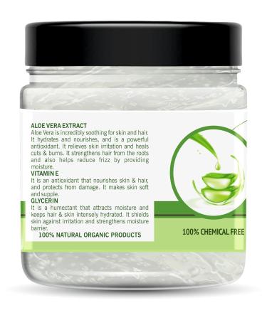 Organ.c Aloe Vera Gel 100% Pure 400g (14 oz) | With Natural Aloe & Vitamin E for Face Skin & Hair | Hydrating Soothing Non-Sticky Gel for Men & Women - Buy Online on GoSupps.com