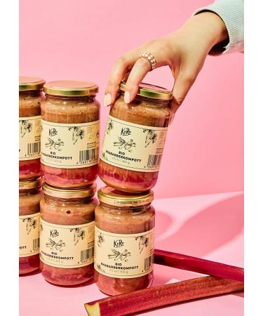 KoRo Organic Rhubarb Compote 8x360g - Premium Sugared Rhubarb for Baking & Desserts - Enjoy Pure | Organic Quality - Buy Online on GoSupps.com
