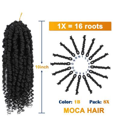 Passion Twist Hair - 10 Inch 8X Pretwisted Crochet Hair for Women - Short Pre Looped Synthetic Braiding Extensions - Buy Online on GoSupps.com