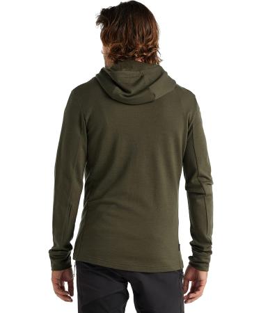 Icebreaker Merino Men's Quantum III Long Sleeve Wool Athletic Zip Up Hoodie - Loden Green - Size Large - Buy Online on GoSupps.com