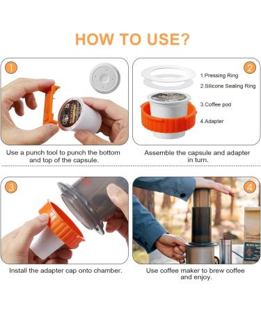 AIEVE Coffee Pod Adapter for Aeropress - Outdoor Coffee Solution for K Cups and Tea Pods - Compatible with Aeropress Espresso Maker and Aeropress Go Travel Coffee Maker - Buy Online on GoSupps.com