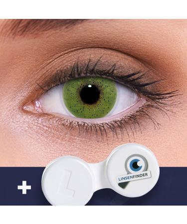 Buy Lenzotica Solid Green Contact Lenses - Natural Coverage 1 Pair (2 Pieces) 14.00mm 0.00 Diopters 3-Month Soft Lens Includes Container - International Shipping Available - Buy Online on GoSupps.com