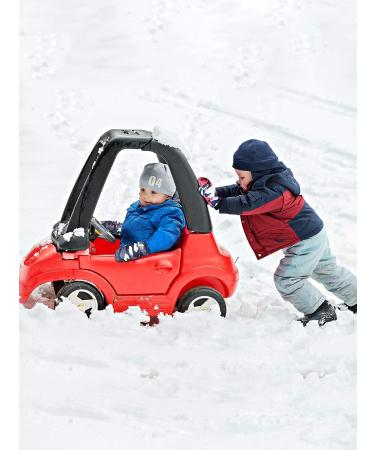 SATINIOR 2 Pairs Kids Waterproof Ski Mittens - Rose Red & Gray - 5-10 Years - Buy Online on GoSupps.com