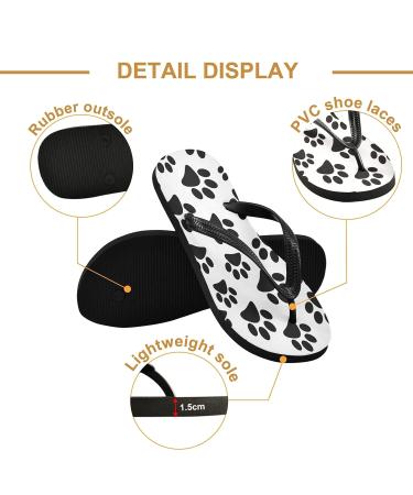 Shop Mnsruu Paw Print Flip Flops | Ideal for Home Hotel Spa & Travel - Unisex Footwear - Buy Online on GoSupps.com