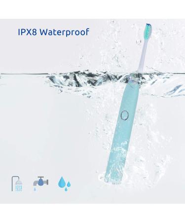 WISSBLUE Electric Toothbrush - USB Rechargeable Sonic Toothbrush Travel Set with Smart Timer, Deep Clean & 5 Modes - Sky Blue - Buy Online on GoSupps.com