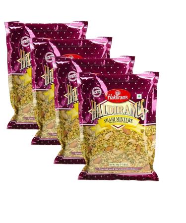 Haldiram s Savory Snacks Easy to Carry Anywhere Crispy Crunchy & Spicy Delicious Indian Namkeen Snacks Made With Authentic Taste Enjoy At Tea Time (Haldiram Shahi Mixture Pack of 4)