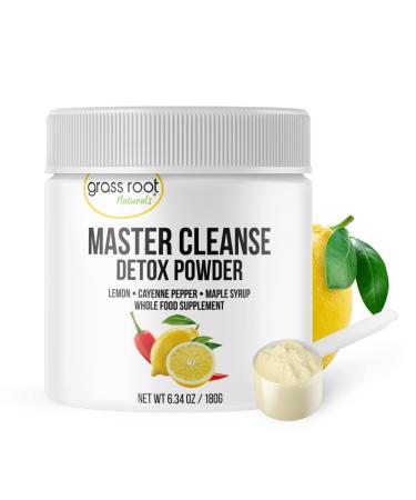 Grass Root Naturals Master Cleanse Detox Powder- Lemonade Detox 3-Day Plant-Based Supplement with Lemon  Maple Syrup  and Cayenne Diet  6.34oz Container