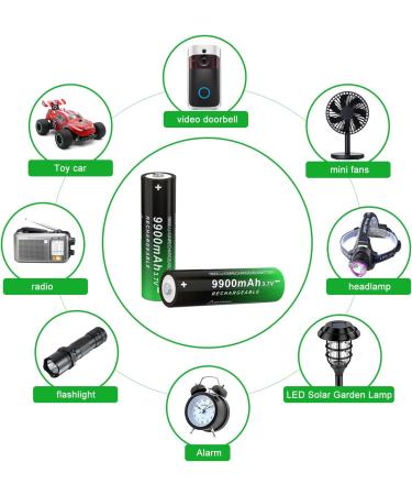 Buy 8 Pack Button Top 18650 Rechargeable Battery 9900mAh - High Capacity 3.7V for Headlamp & Flashlight | International Shipping - Buy Online on GoSupps.com