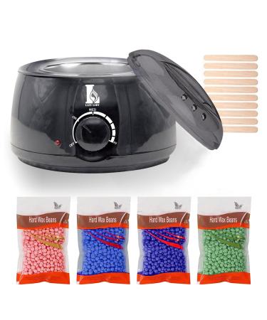 Hair Removal Wax Kit Electricot Wax Heater Wax Heater 4 x 100 g Epilatory Wax 20 Spatulas Hot Wax Epilation (Black Costu