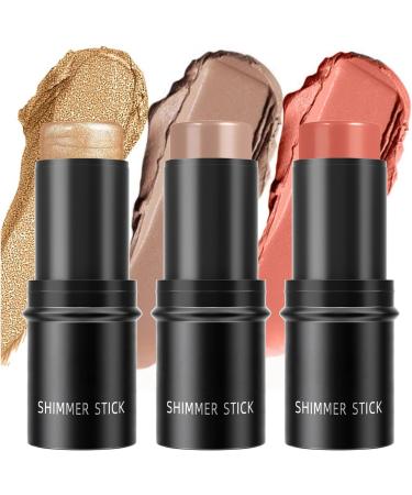 HINAYOSAN 3 Piece Face Contouring Set Highlighting Cream Contouring Stick Creams for Defined Features Portable Makeup for Cheeks Use Highlighting Shading Stick - Buy Online on GoSupps.com