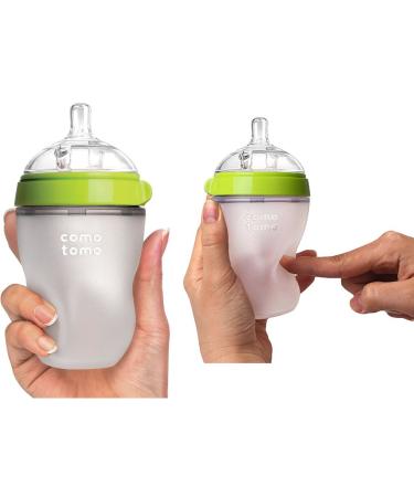 Comotomo Natural Feel 8oz Baby Bottle 3 Pack - Green | BPA-Free, Easy to Clean - Buy Online on GoSupps.com