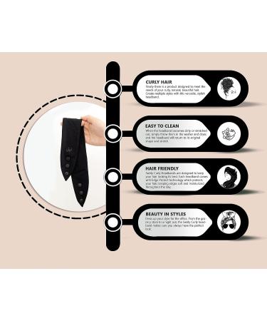 Women's Fashion Headband for Natural Curly Hair | No-Slip 3-Snap Adjustable Turban Headwrap (Black) - Washable & Stylish | 1 Pack - Buy Online on GoSupps.com