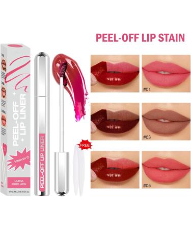  Jutqut 3 Colors Peel Off Lipstick Waterproof Lipstick Long Lasting Natural Matte Finish High Pigment Lipstick for Women - Buy Online on GoSupps.com