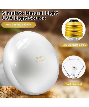 MIXJOY Reptile Heat Lamp 2 Pack 100W Reptile Heat Lamp Bulbs UVA Daylight Basking Spot Light for Reptiles and Amphibians - Lizard Tortoise Bearded Dragon - Buy Online on GoSupps.com