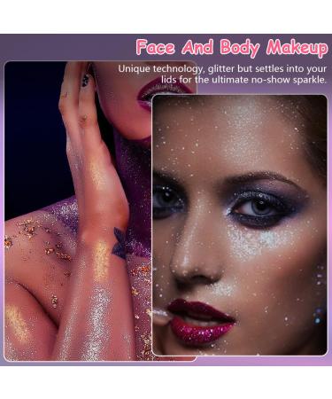 Lophe Body Glitter Gel - 2pcs Non-Toxic Glitter for Face Hair Nails | Safe Mermaid Sequences for Halloween - White/Purple - Buy Online on GoSupps.com