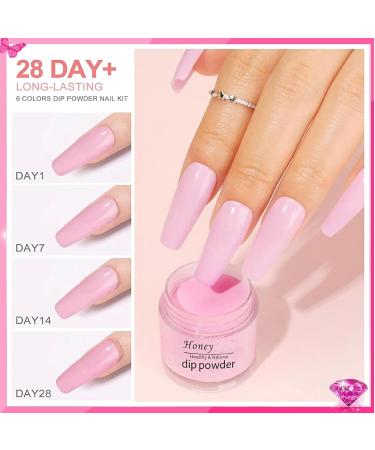 Dip Powder Nail Kit Starter Pastel Lavender Pink Glitter 4 Colors Spring Summer Dipping Powder Set Classic All Seasons Tones French Nail Art - Buy Online on GoSupps.com