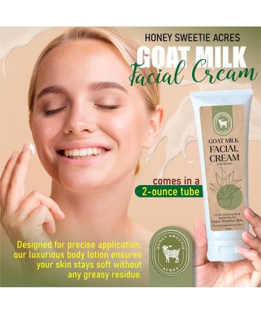 Honey Sweetie Acres Goat Milk Facial Cream 2 oz Moisturizer with Aloe Jojoba & Avocado Oils Fragrance-Free & Paraben-Free Face Cream - Buy Online on GoSupps.com