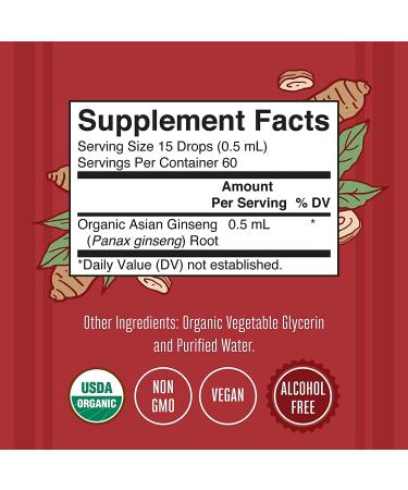 Asian Ginseng Root Supplement for Vitality & Focus - 1 Fl Oz | Antioxidant, Energy Booster, Vegan & Non-GMO - Buy Online on GoSupps.com