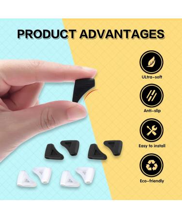 Ubrave Triangle Non-Slip Glasses Ear Hooks - Silicone Comfort Holders for Sports & Running (2 Black 2 Transparent White) - Buy Online on GoSupps.com