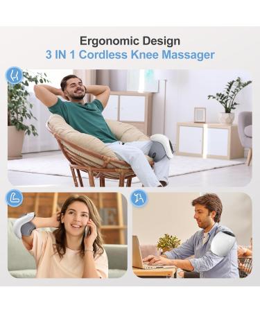 FDA Registered Cordless Knee Massager - Infrared Heat & Vibration for Pain Relief | Best Gift for Family & Friends - Buy Online on GoSupps.com