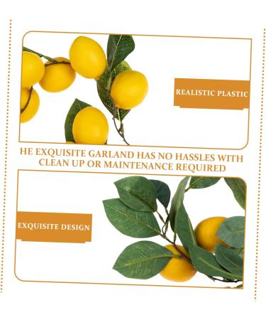 Zerodeko 4 Pcs Simulation Lemon Rattan Garland Decor Plant Flower Embellishments Front Door Wreath Wedding Supplies Artificial Flower Spring Front Door Adornment Summer Plastic Green Leaves Yellowx2pcs 100x13cmx2pcs - Buy Online on GoSupps.com