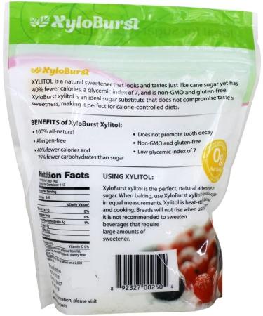Focus Nutrition  Xyloburst  Sugar-Free  Non-GMO  Gluten-Free Xylitol Low Calorie Sweetener - 1 lb. Ziplock Bag - Buy Online on GoSupps.com