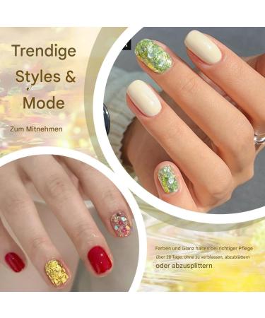 Hand Health Care for Glitter Nail Polish Kit for 6 Colorful LED Colors Dipped on 7ml Glossy Finish Long Lasting Sparkling Polycone - Buy Online on GoSupps.com