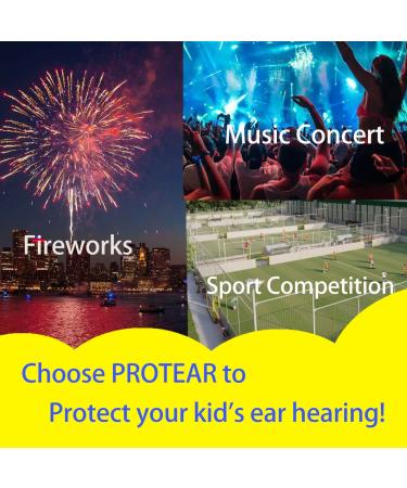PROTEAR SNR 28 dB Kids Ear Defenders for Sensory Issues - Hearing Protection Muffs for Children - Ideal for Autism, Fireworks, Flights, Sports - Multi-color - 15*13*10cm - Buy Online on GoSupps.com