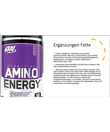 OPTIMUM NUTRITION ESSENTIAL AMINO ENERGY Concord Grape Preworkout and Essential Amino Acids with Green Tea and Green Coffee Extract 30 Servings 270.0 g (Pack of 1) - Buy Online on GoSupps.com