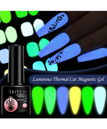 Color Changing Gel Nail Polish Glitter Nail Polish Cat Eye Gel Nail Polish Chameleon Soak Off UV LED Thermal Temperature Nail Art Manicure Glow In Dark Effect Nail Varnish Color: Z03 - Buy Online on GoSupps.com