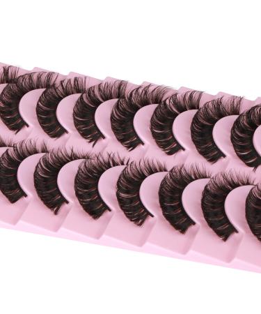 Buy Wiwoseo Russian False Eyelashes - 16MM D Curl Wispy 3D Effect - 10 Pairs Faux Mink - Buy Online on GoSupps.com