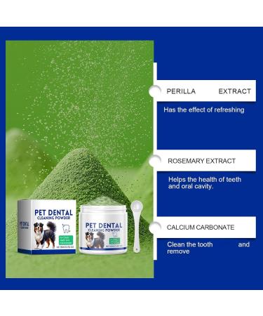 Dog Teeth Cleaning Powder - 80g Gentle Green Powder Dog Stain Remover | Dog Breath Freshener Teeth Care Products Safe Plaqueoff Powder for All Dog Types - Buy Online on GoSupps.com