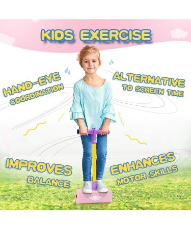 Superwinky Pink Pogo Stick for Kids Age 3-12 | Best Gifts for Girls 3-12 Years Old - Buy Online on GoSupps.com