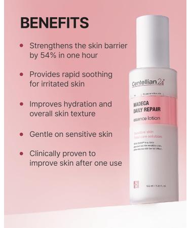 CENTELLIAN 24 Madeca Daily Repair Essence Lotion (3.38fl oz) - Deep Hydration & Soothing for Sensitive Skin Lightweight Non-Irritating Korean Skin Care. TECA DERM Centella Biome Water. - Buy Online on GoSupps.com