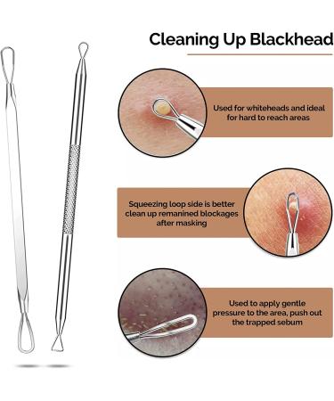 Dermated 16 PCS Blackhead Remover Pimple Popper Tool Kit | Stainless Acne Extraction Set for Face & Nose | Blemish & Whitehead Remover Tools in Metal Case - Buy Online on GoSupps.com