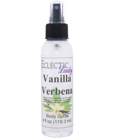 Vanilla Verbena Body Spray (Double Strength) 4 ounces Body Mist for Women with Clean Light & Gentle Fragrance Long Lasting Perfume with Comforting Scent for Men & Women Cologne with Soft Subtle 4 Fluid Ounces (Double Strength)